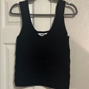 DKNY Black Textured Tank Top